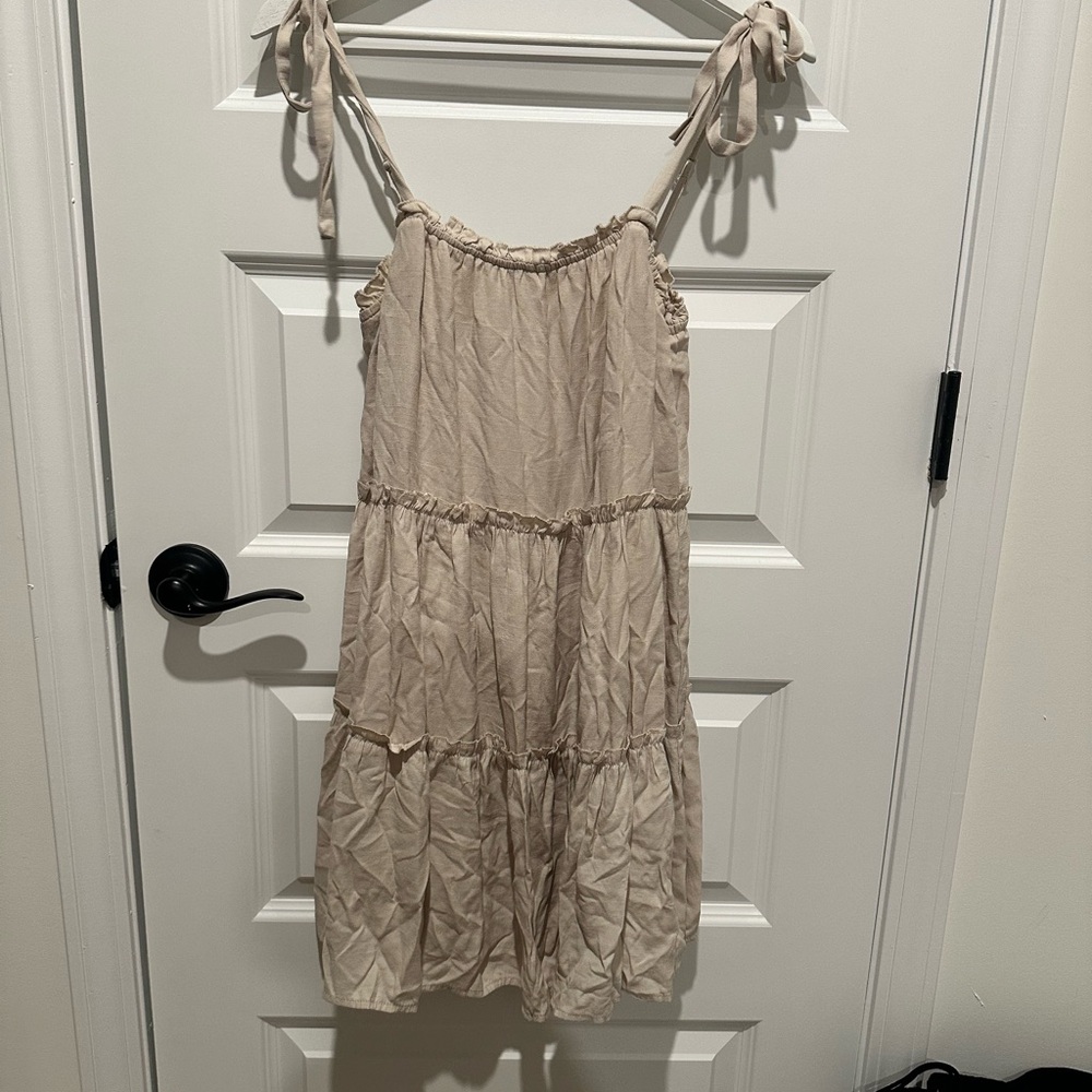 Trixxi Cream Ruffled Dress